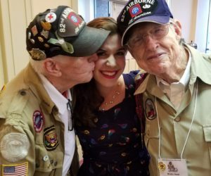 Lucky Girl Liberty Jubilee Faith Getting Kissed By WWII Legends Ernie Lamson and Brodie Hand